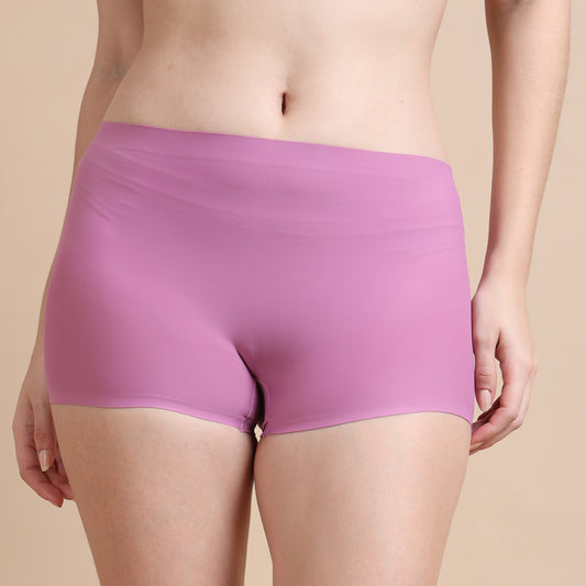  Mid-rise Boyleg Seamless Lavender Panties for Women