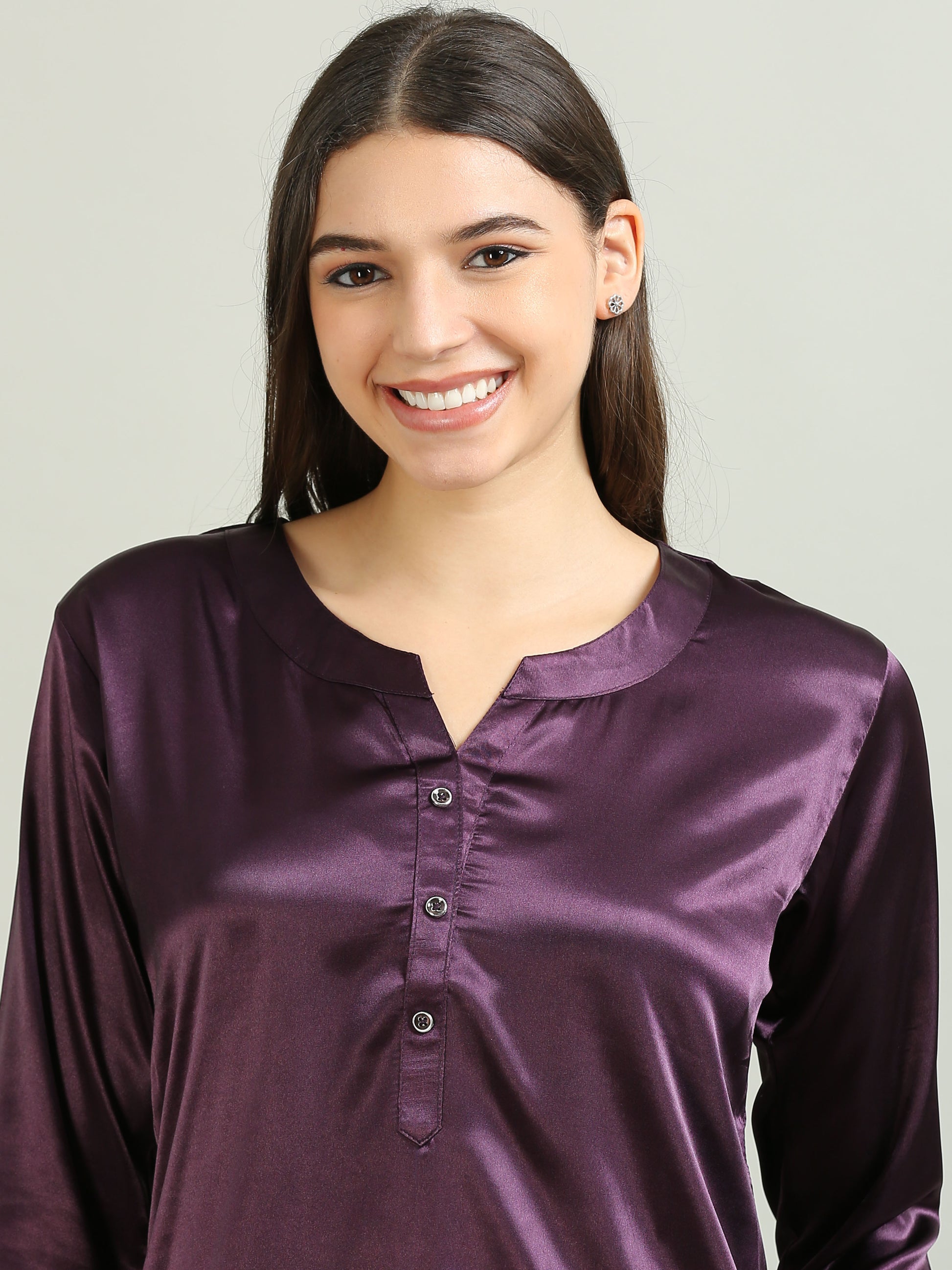 Satin Purple Co Ords for Women