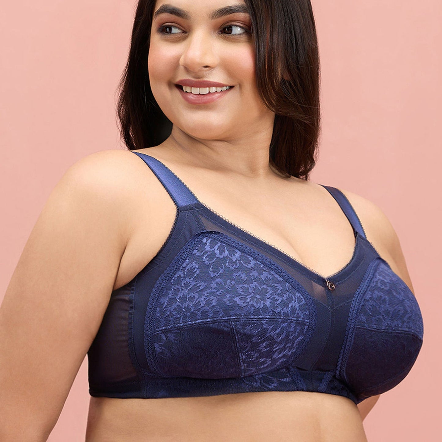 Shape & Support Navy Blue No Bulge Bra for Women