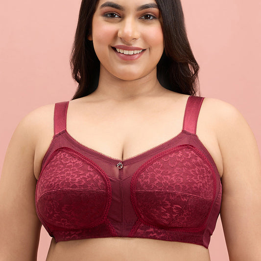 Shape & Support Wine Non Wired Bra for Women