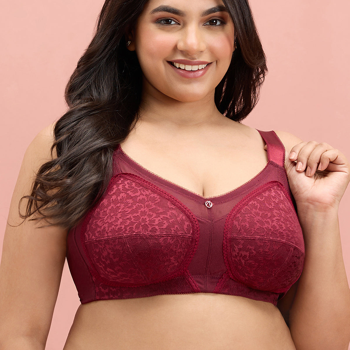 Shape & Support Wine Non Wired Bra for Women