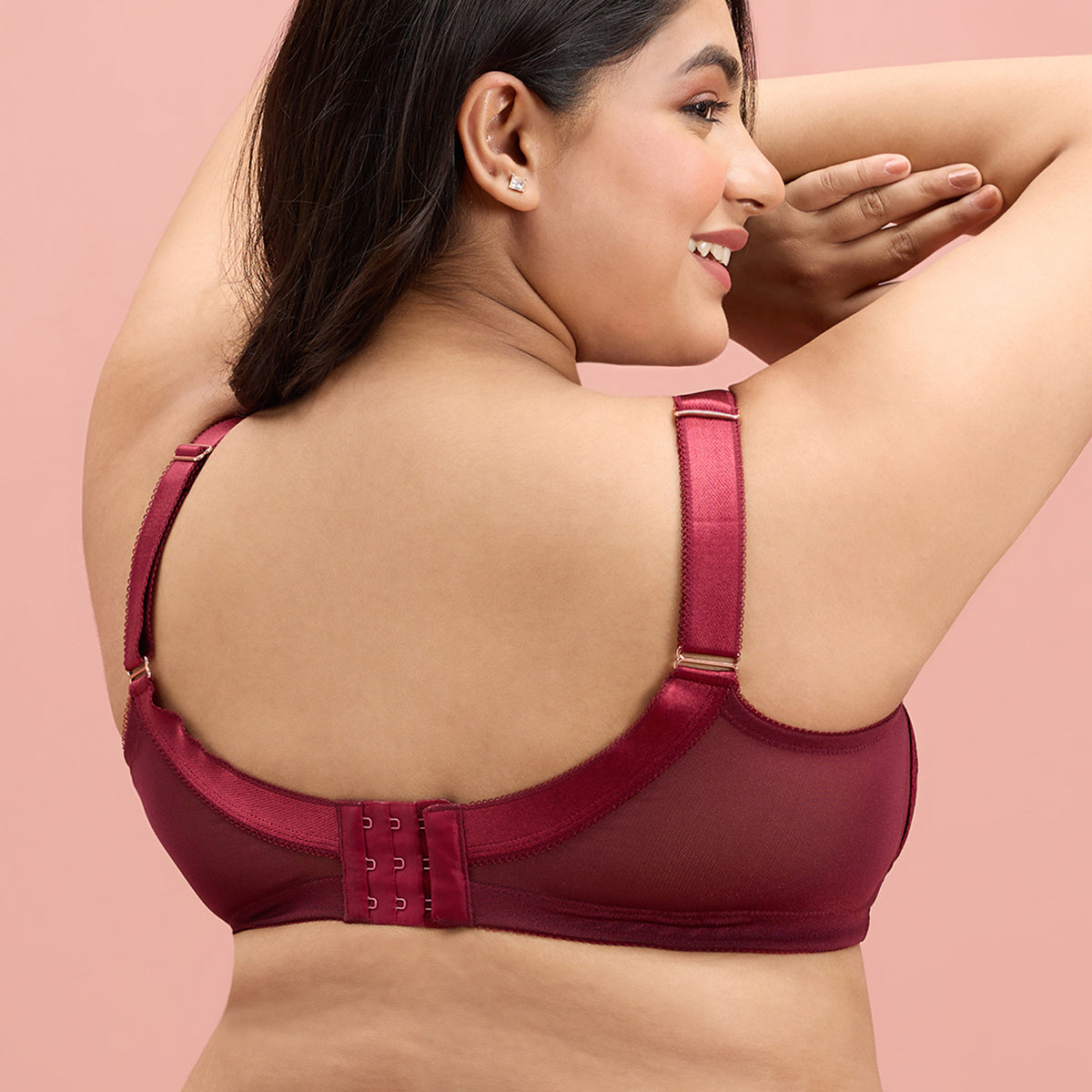 Shape & Support Wine Non Wired Bra for Women