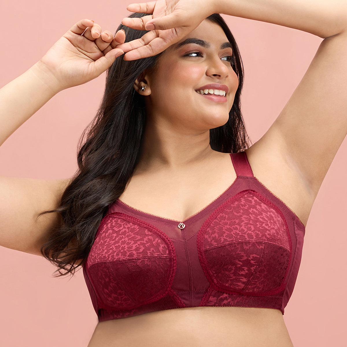 Shape & Support Wine Non Wired Bra for Women