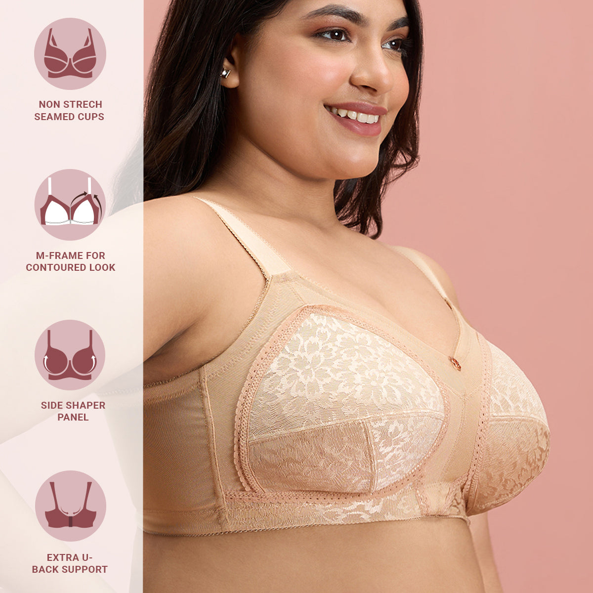 Shape & Support Sand No Underwire Bra for Women