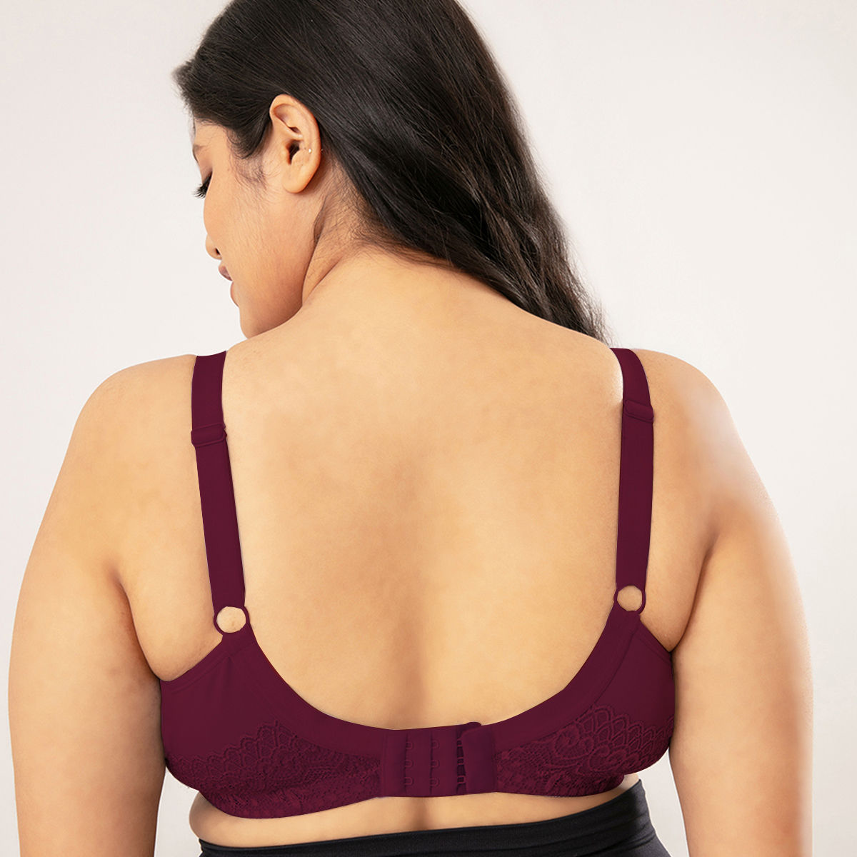 M-Frame Bounce Control Comfortable Wine Bra for Women