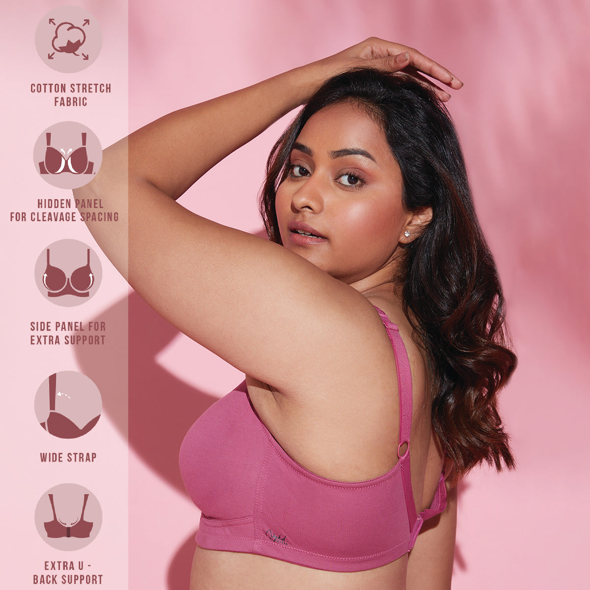 Red Violet Non Padded Sweat Resistant Bras for Women