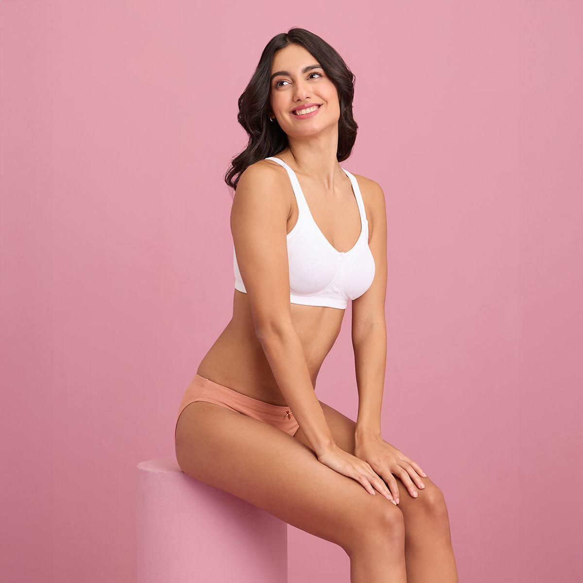 Sweat Free Cotton White Bra for Women