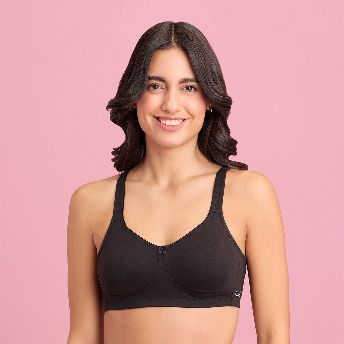 Black Cotton Anti Sweat Bra for Women