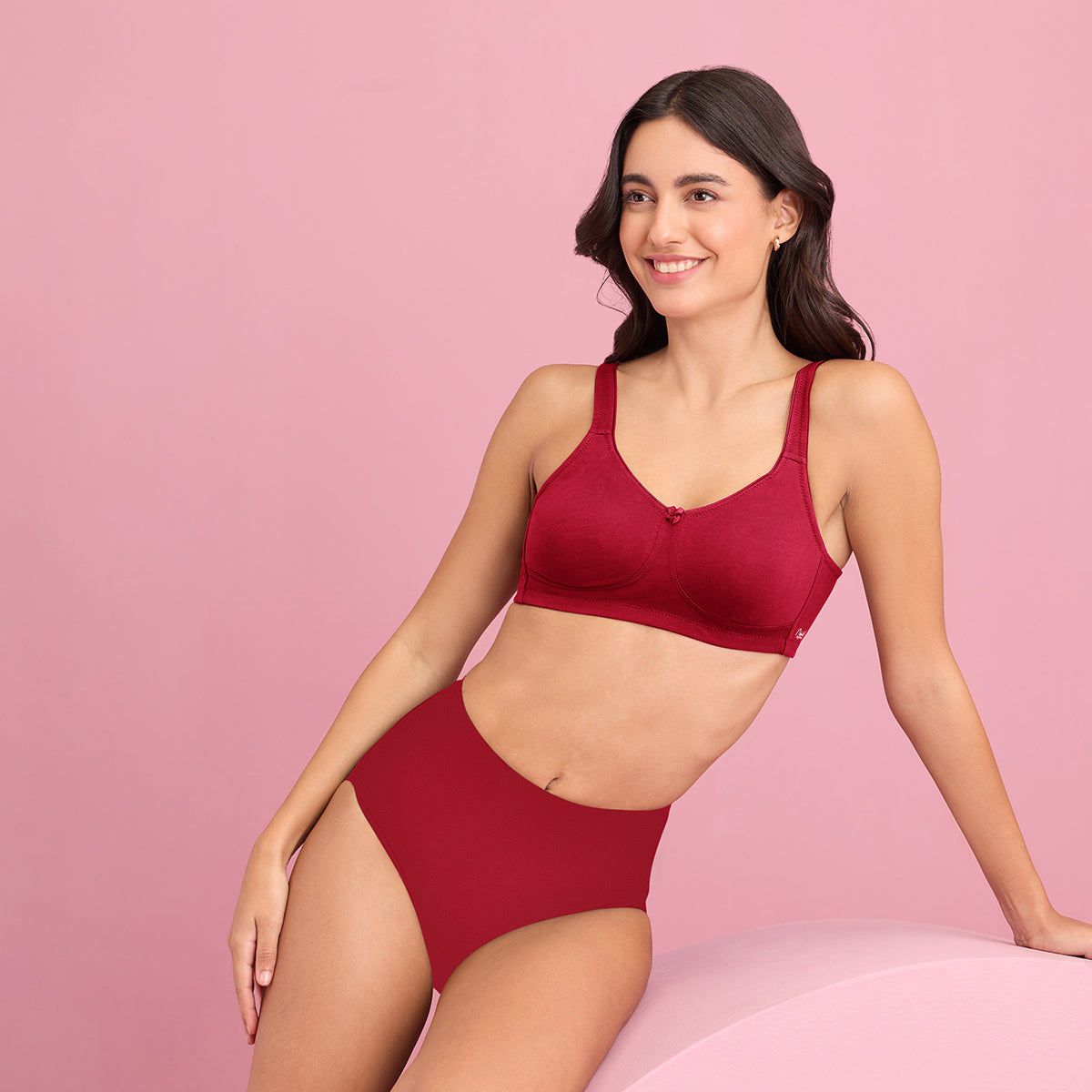 Cotton Non Padded Red Sweat Wicking Bra for Women