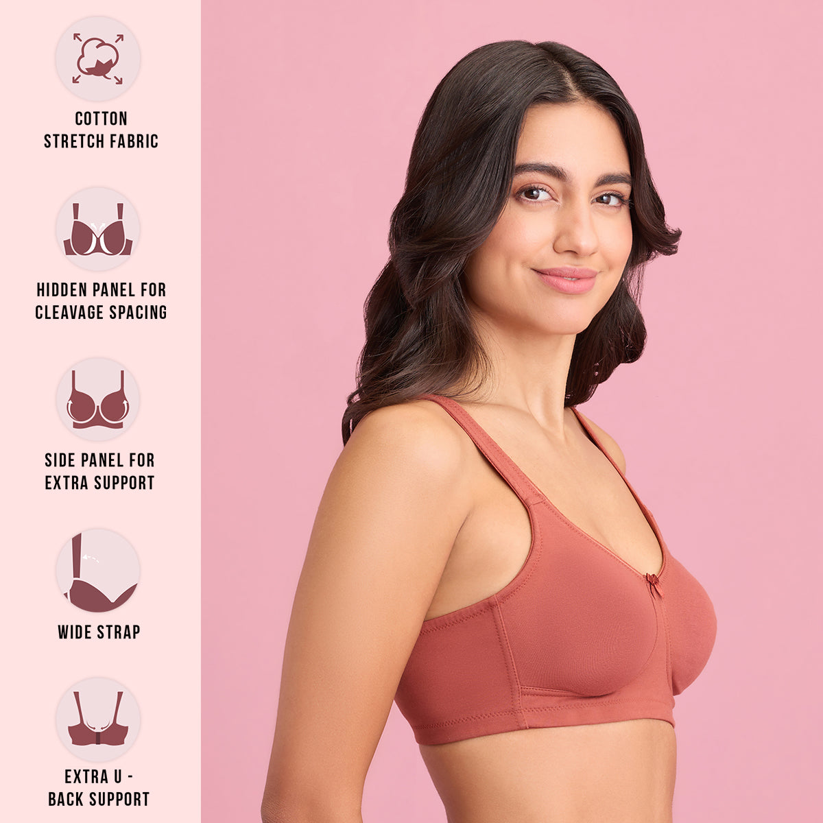 Rust Colour Womens Non Sweat Bra