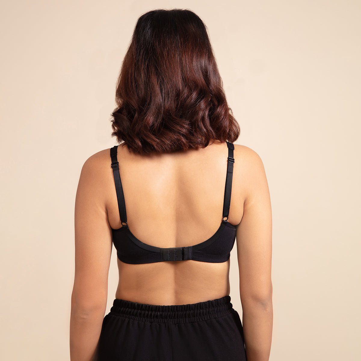 Pack Of 2 Beige and Black Bra for Women with Side Panel