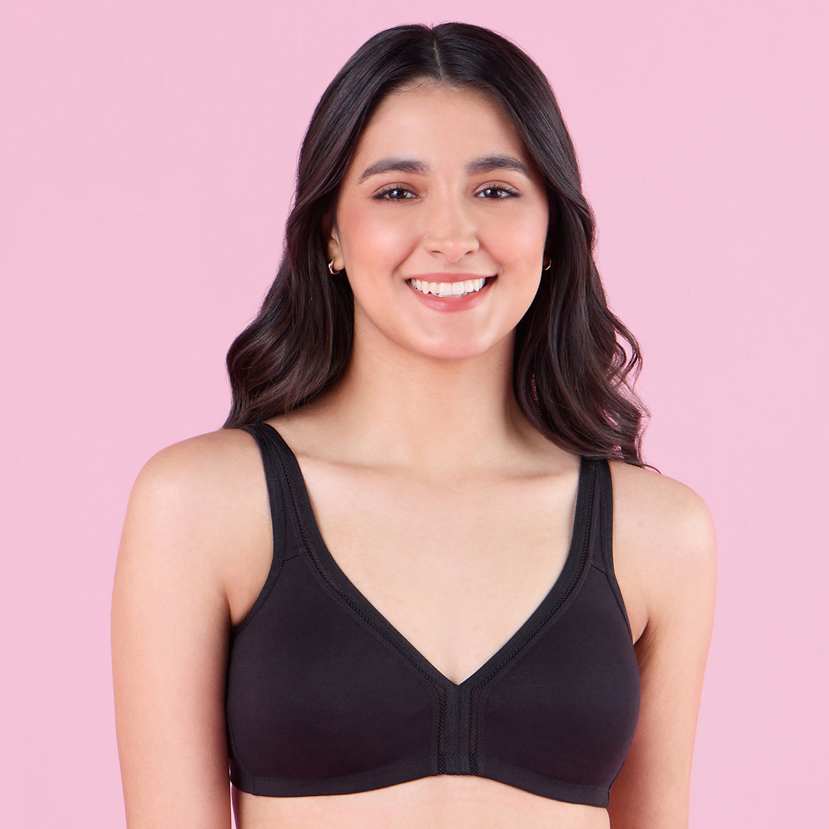 Everyday Cotton Black Plunge Bra for Women