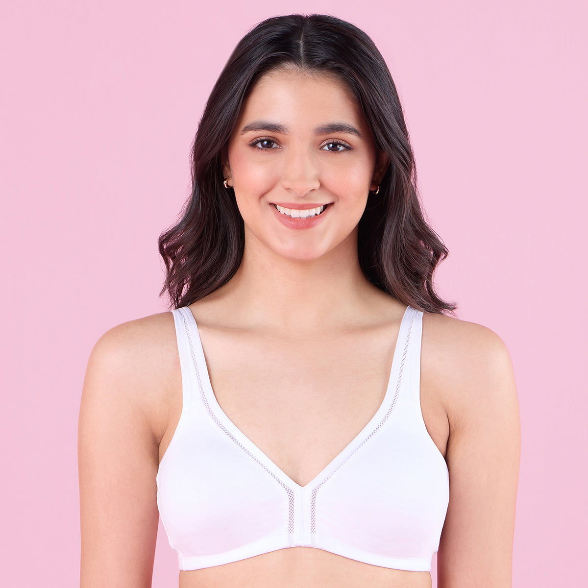 Everyday Cotton White Plunge Bra for Women